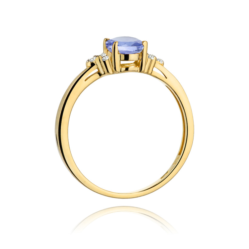 Zlatý prsten s tanzanitem a diamanty 585 - iSezam.cz