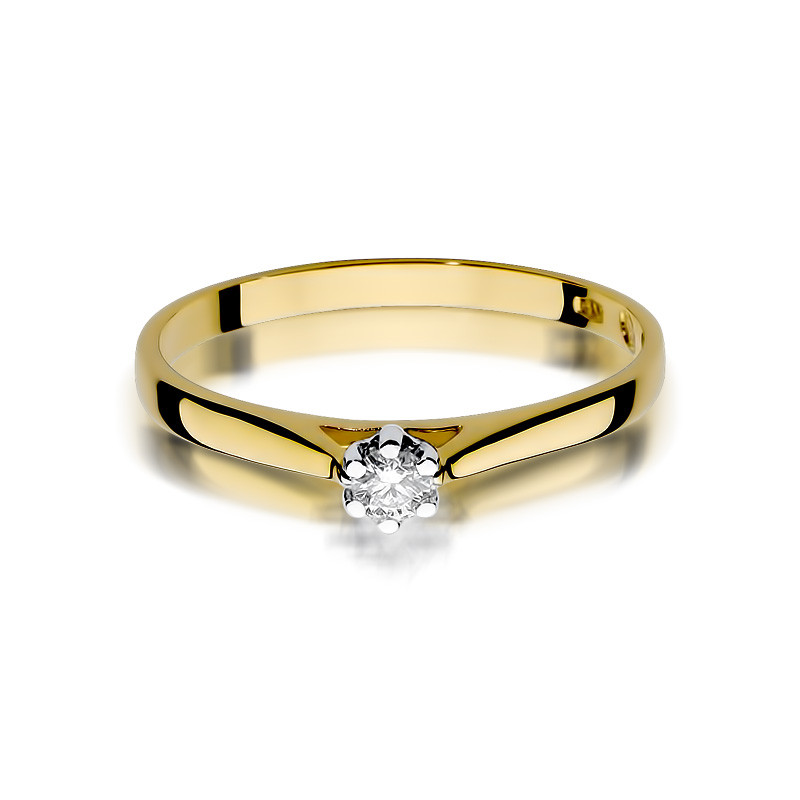 Prsten se solitaire diamantem SOLITER BE W-311 ryzost 585