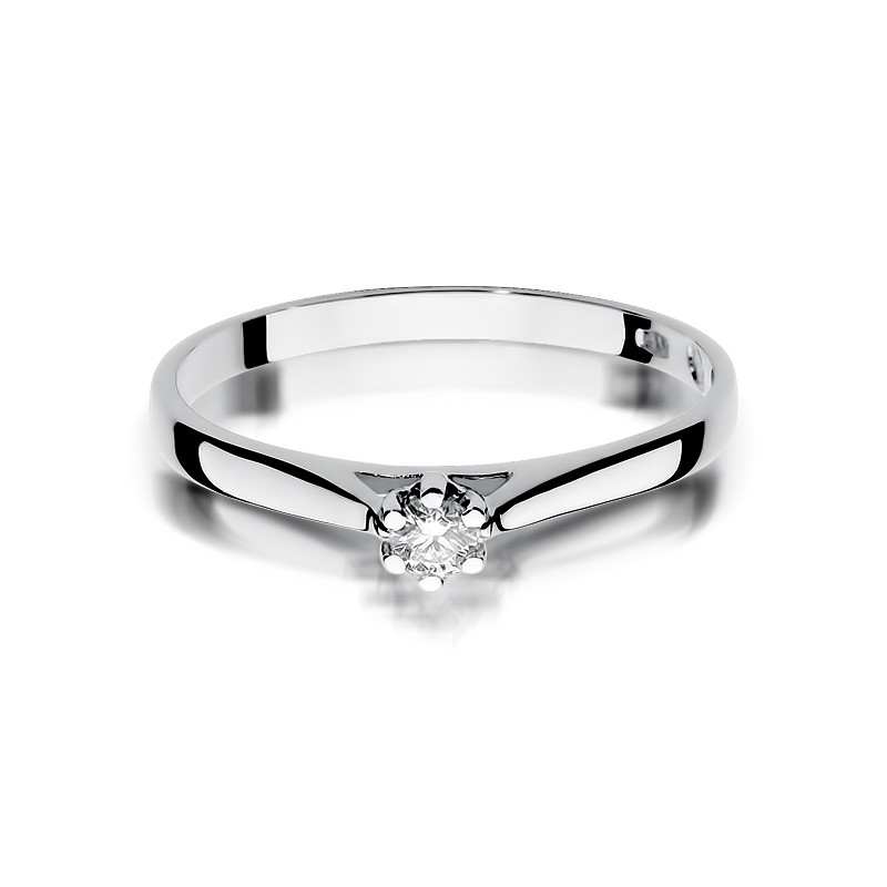 Zásnubní prsten s diamanty SOLITER BE W-311 bílé zlato ryzost 585