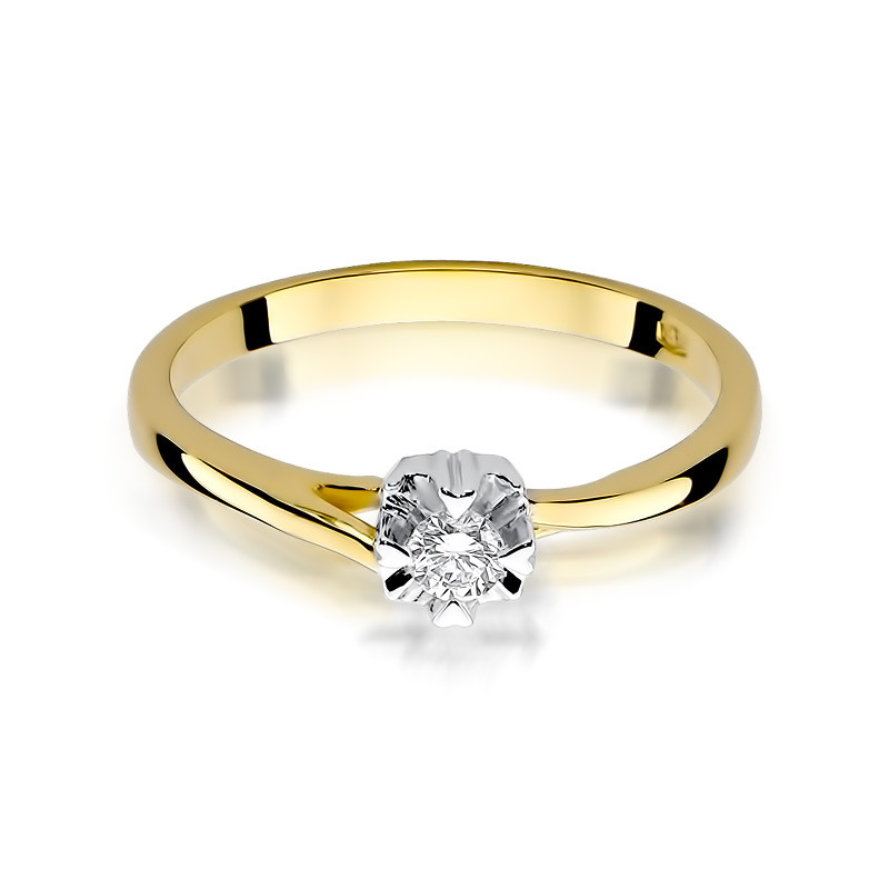 Zásnubní prsten FLOWER s diamantem BE W-318 -10 ryzost 585