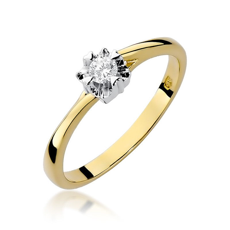 Zásnubní prsten Flower s diamantem ryzosti 585 - iSezam.cz