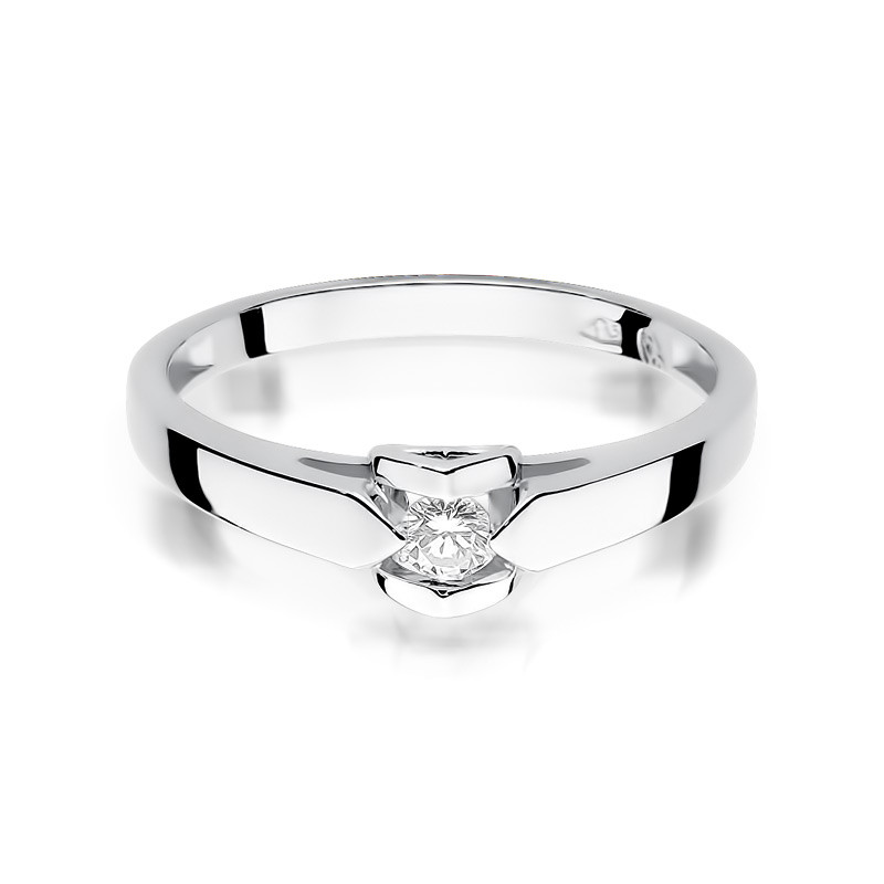 Zlatý prsten AMADO s diamanty BE W-320-09 bílé zlato ryzost 585