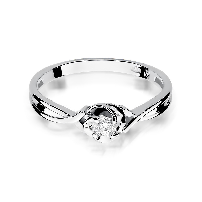 Snubní prsten s diamanty PAULA BE W-329-10 bílé zlato ryzost 585