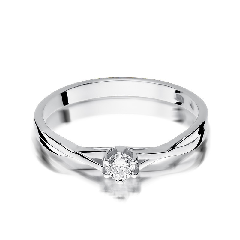 Zásnubní prsten s diamanty SOLITER BE W-340W-12 obroučka X ryzost 585