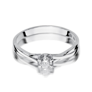 Zásnubní prsten s diamantem z bílého zlata 585 - iSezam.cz
