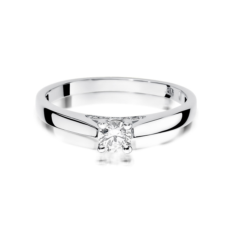 Zásnubní prsten s diamanty na kole SOLITAIRE zkouška 585