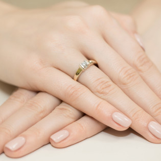 Zásnubní prsten s diamantem 585 ETERNO - iSezam.cz