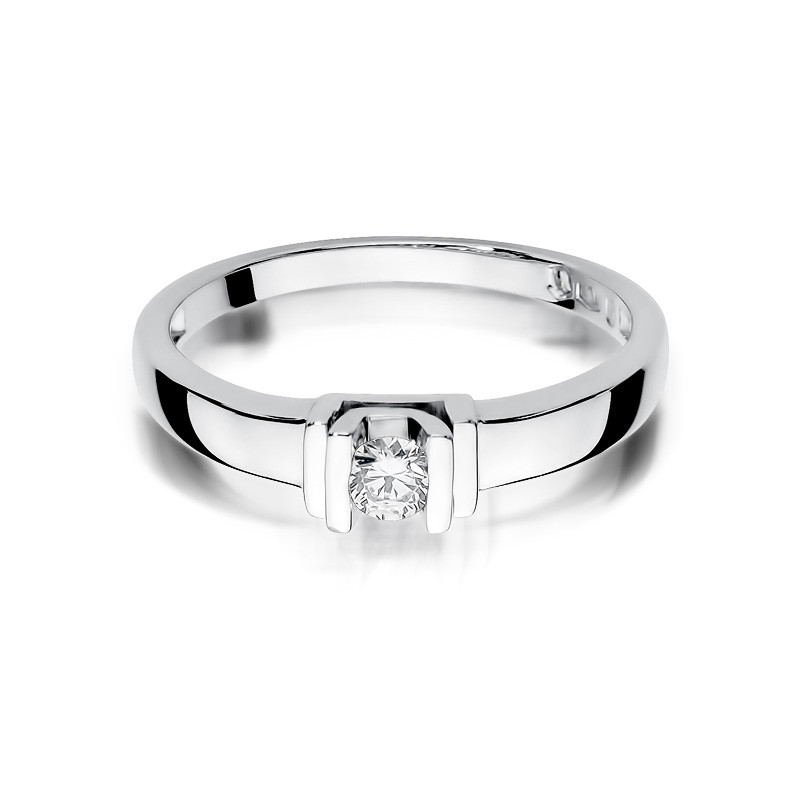 Zásnubní prsten s diamanty ETERNO BE W-343-10 bílé zlato 585