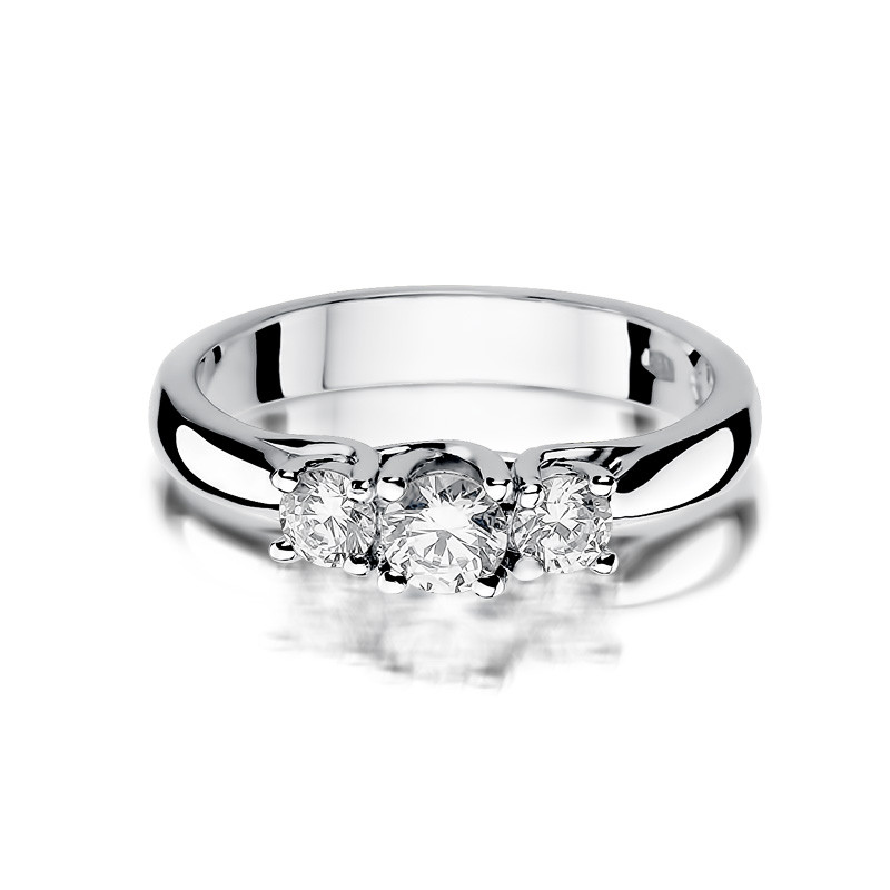 Prsten zásnubní s diamanty NOBLE BE W-344 bílé zlato ryzost 585