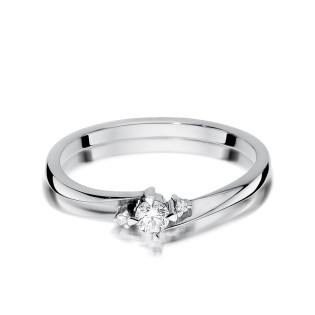 Zásnubní prsten s diamanty z bílého zlata - iSezam.cz
