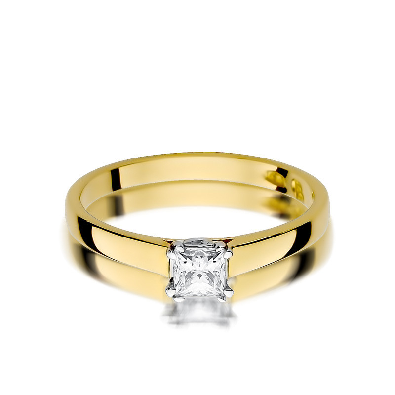 Zásnubní prsten se SOLITER BE W-347 SQ diamanty zkoušky 585