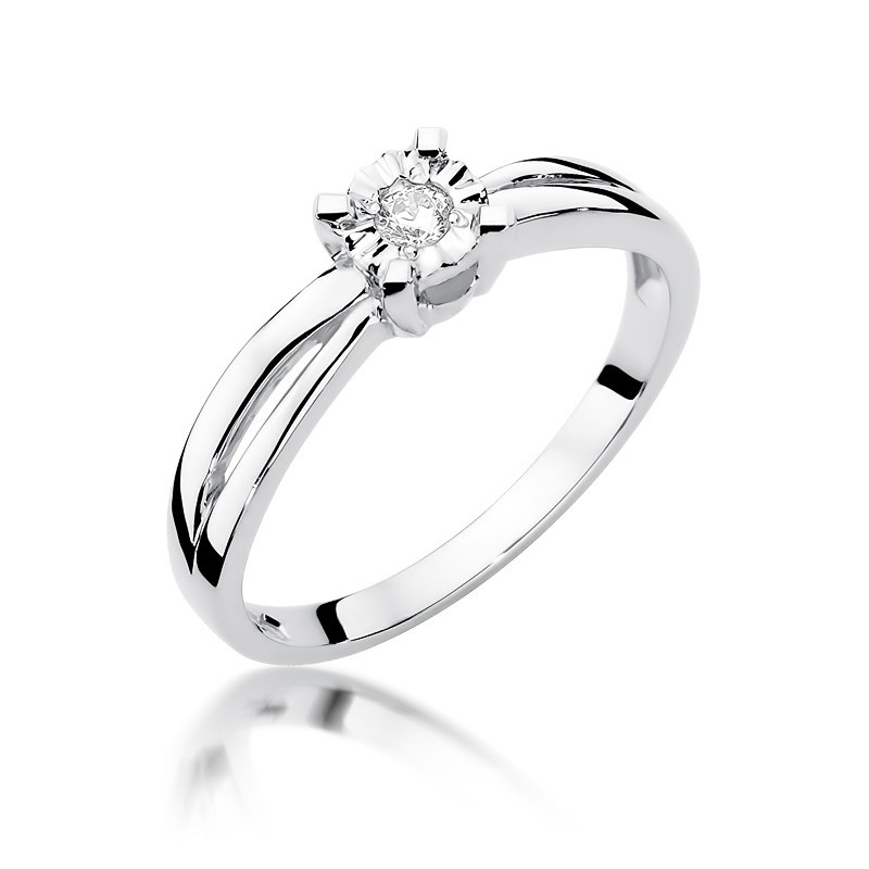 Zásnubní prsten s diamantem z bílého zlata 585 - iSezam.cz
