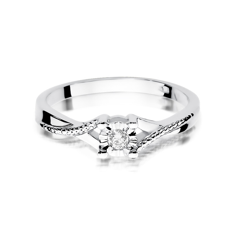 Zásnubní prsten s diamanty SOLITER BE W-361W obroučka X zkouška 585
