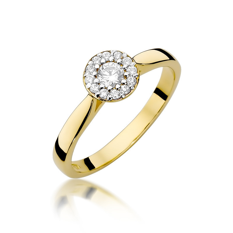 Zásnubní prsten s diamanty zlacení 585 Metropolis - iSezam.cz