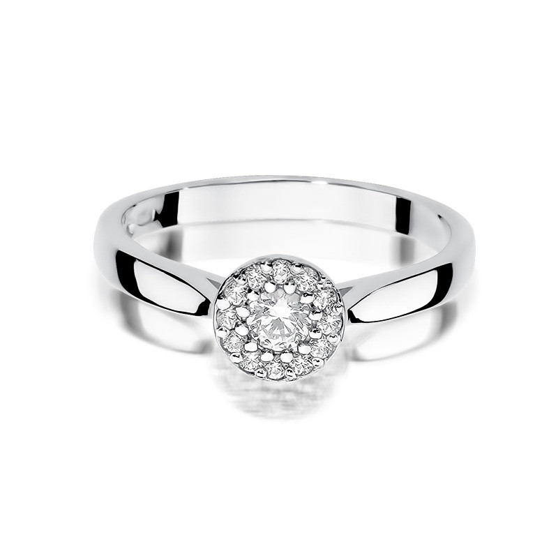 Zásnubní prsten s diamanty METROPOLIS BE W-362 bílé zlato 585
