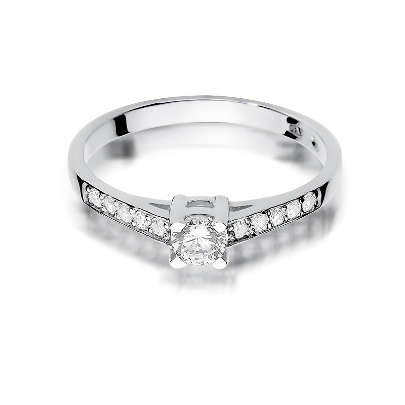 Zásnubní prsten s diamanty SOLITER BE-364 bílé zlato 585