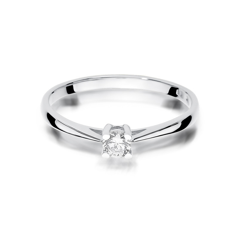 Zásnubní prsten s diamanty SOLITER BE W-367 bílé zlato 585