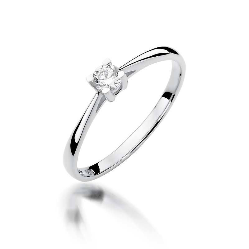 Zásnubní prsten s diamantem bílé zlato 585 - iSezam.cz