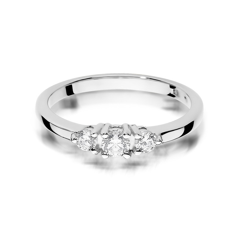Zásnubní prsten s diamanty NOBLE BE W-377 bílé zlato ryzost 585