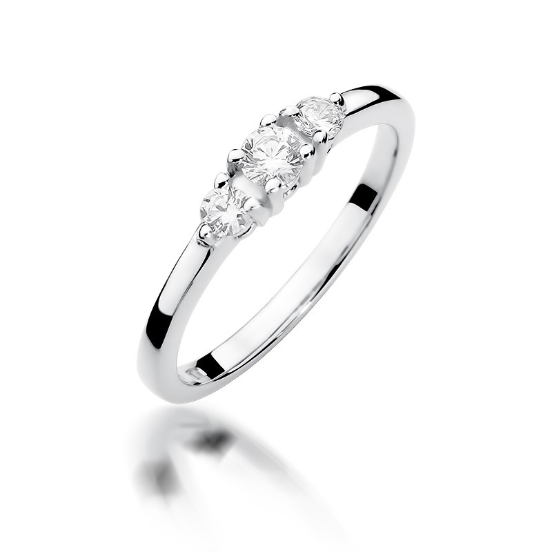Zásnubní prsten s diamanty bílé zlato 585 - iSezam.cz