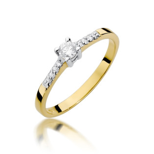 Zásnubní prsten s diamanty žluté zlato 585 - iSezam.cz