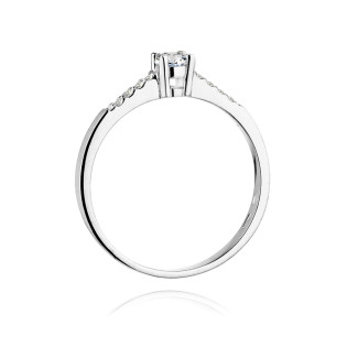 Zásnubní prsten s diamanty bílé zlato 585 - iSezam.cz