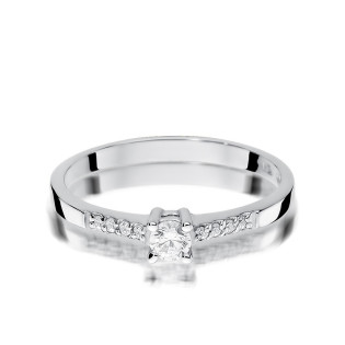 Zásnubní prsten s diamanty bílé zlato 585 - iSezam.cz