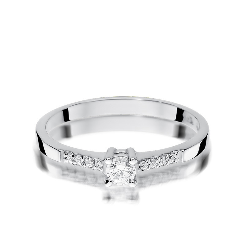 Zásnubní prsten s diamanty SOLITER BE W-382 bílé zlato 585