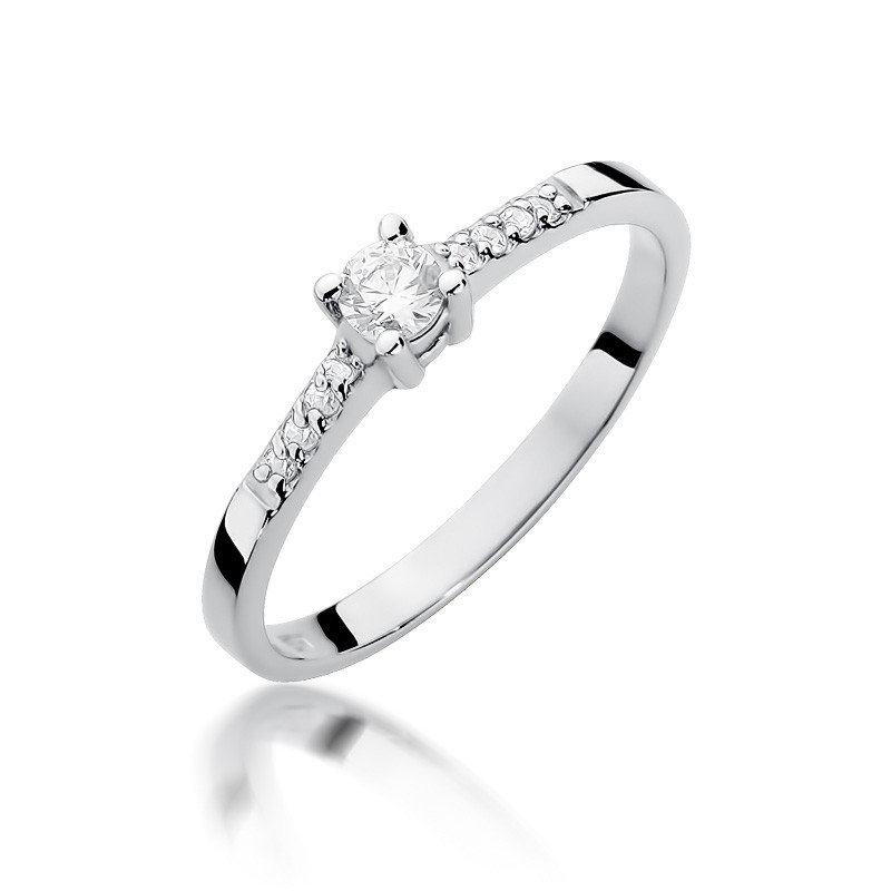 Zásnubní prsten s diamanty bílé zlato 585 - iSezam.cz