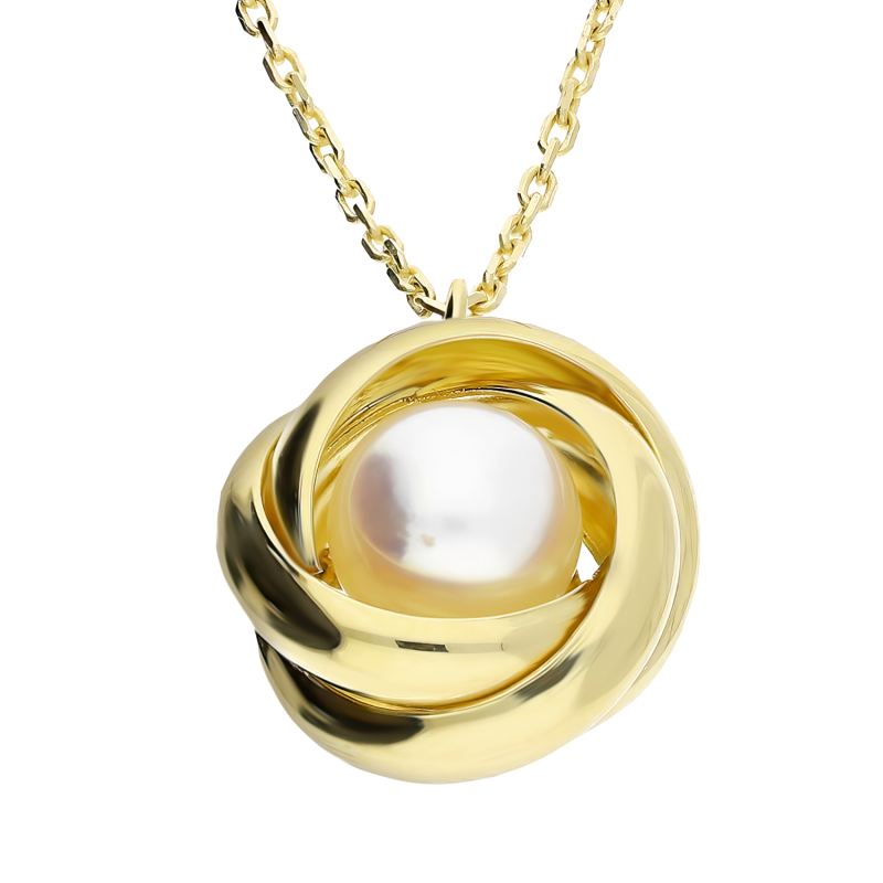 Zlatý náhrdelník s perlou 12mm ryzost 585 - iSezam.cz