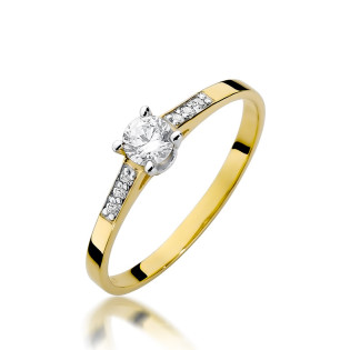 Zásnubní prsten Solitaire s diamanty ryzosti 585 - iSezam.cz
