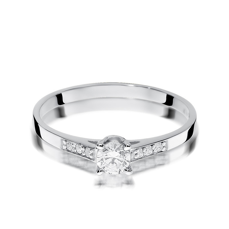 Zásnubní prsten SOLITER s diamanty BE W-399 bílé zlato 585