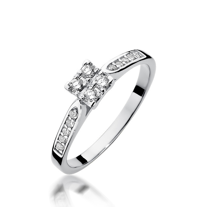 Zásnubní prsten s diamanty ryzost 585 solitér - iSezam.cz