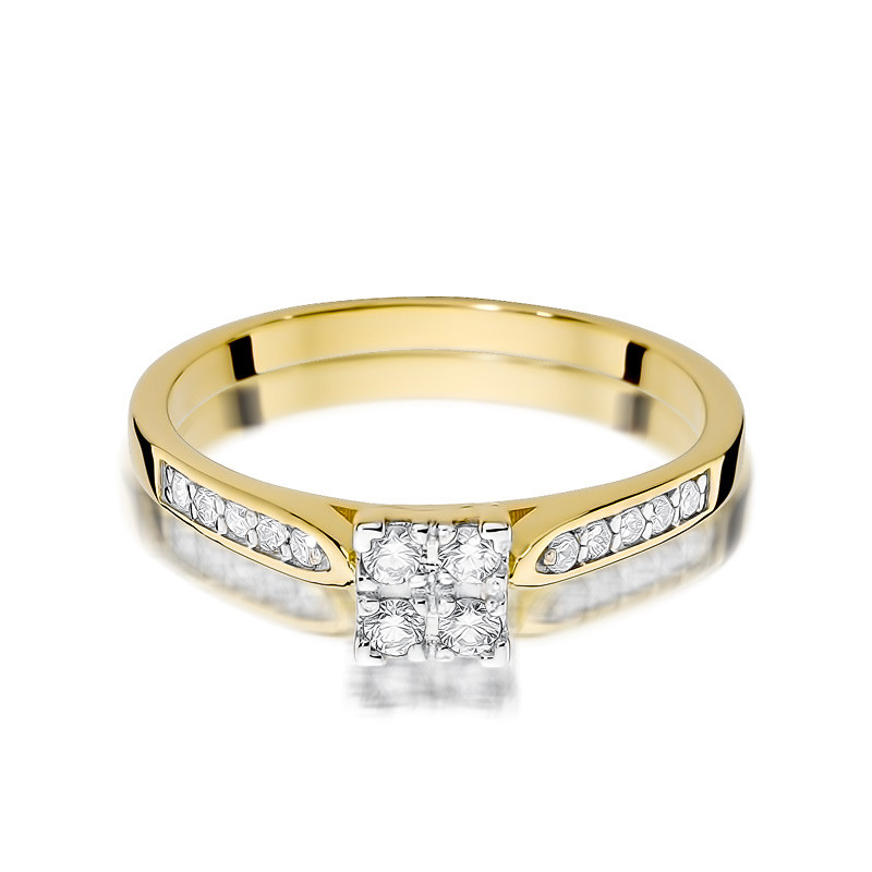 Zásnubní prsten SWEET s diamanty BE W-402 SQ ryzost 585