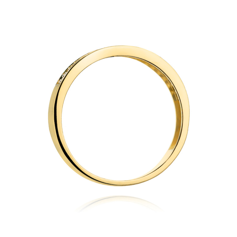 Zlatý prsten LINE s diamanty BE W-410 ryzost 585