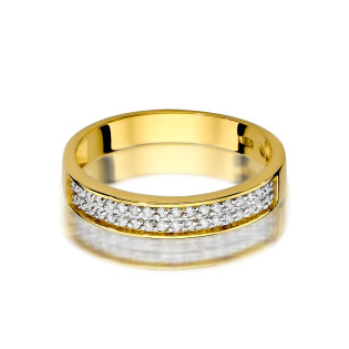 Zlatý prsten LINE s diamanty BE W-410 ryzost 585