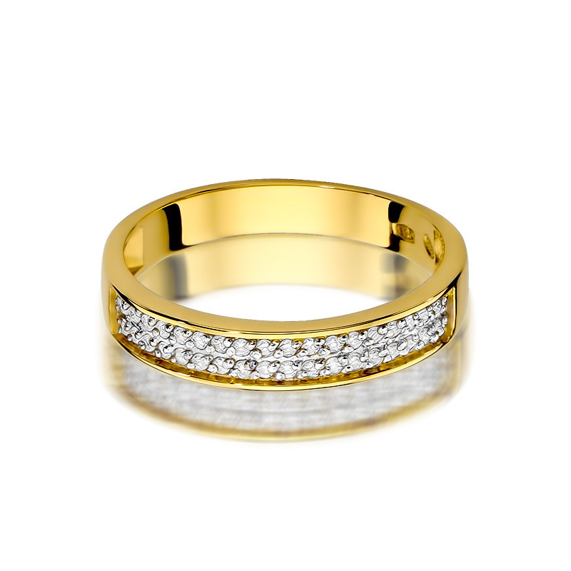 Zlatý prsten LINE s diamanty BE W-410 ryzost 585