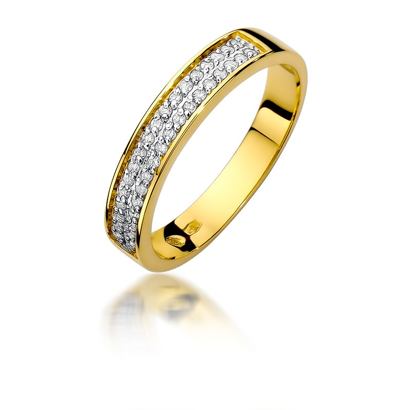 Zlatý prsten LINE s diamanty BE W-410 ryzost 585