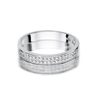 Prsten z bílého zlata s diamanty LINE 585 - iSezam.cz