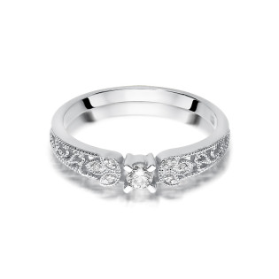 Zásnubní prsten s diamanty bílé zlato 585 - iSezam.cz