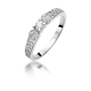 Zásnubní prsten s diamanty bílé zlato 585 - iSezam.cz