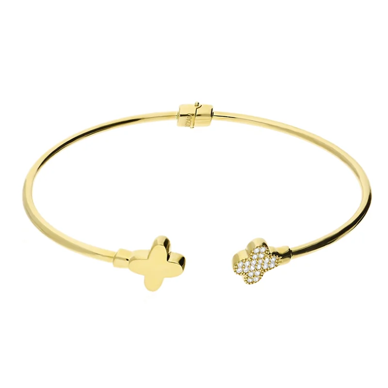 Zlatý Bangle Náramek se Zirkony | iSezam.cz