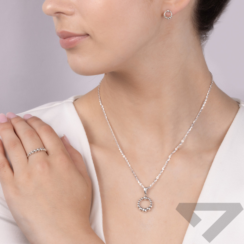 Stříbrný přívěsek kruh s kuličkami bead SZ334 ryzost 925