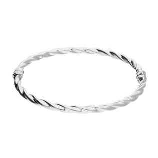 Stříbrný náramek bangle kroucený | iSezam.cz