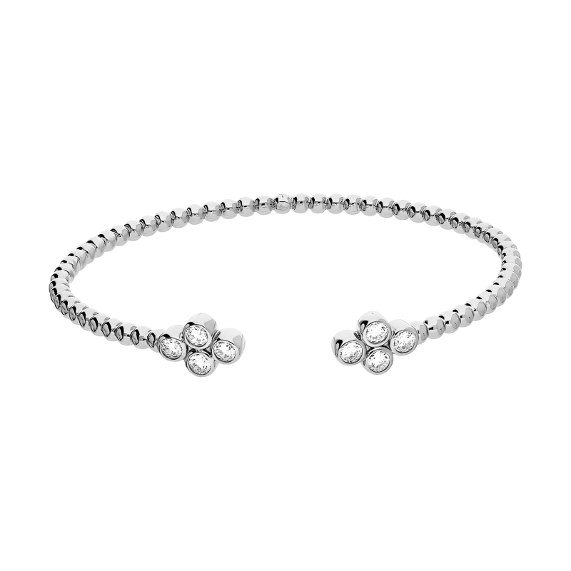 Stříbrný náramek Bangle se zirkony ryzost 925 | iSezam.cz