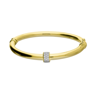 Pozlacený náramek bangle se zirkony Ag 925 | iSezam.cz