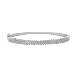 Stříbrný náramek bangle se zirkony Ag 925 | iSezam.cz