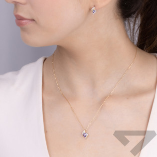 Zlatý přívěsek s tanzanitem a diamanty ryzost 375 - iSezam.cz