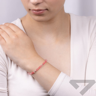 Stříbrný náramek Růžový achát ryzost 925 - iSezam.cz
