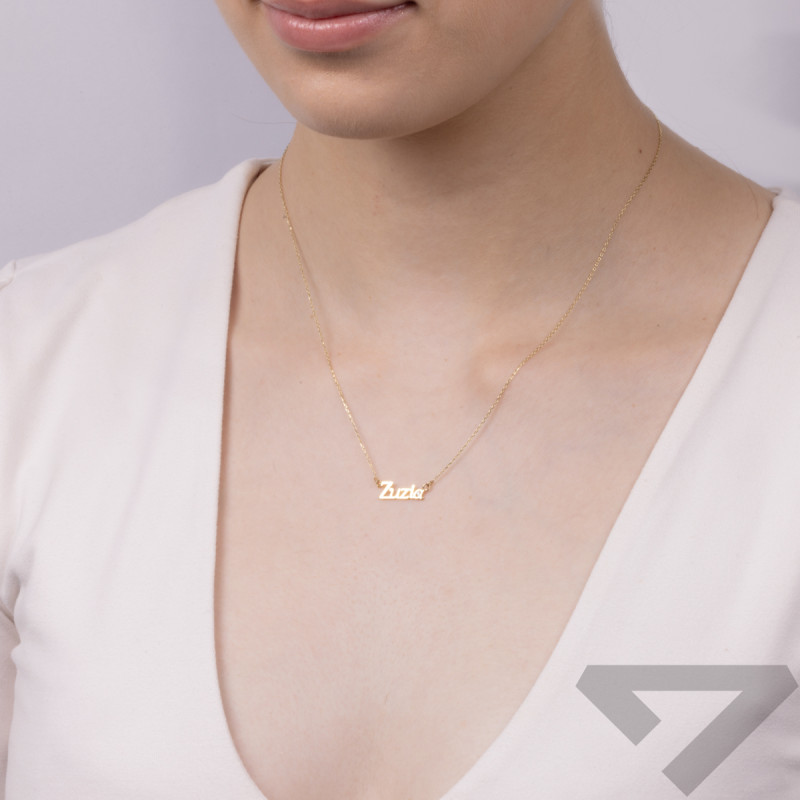 Zlatý náhrdelník jméno Zuzia se zirkonem/anker MZ T57-NN-26-CZ ryzost 375
